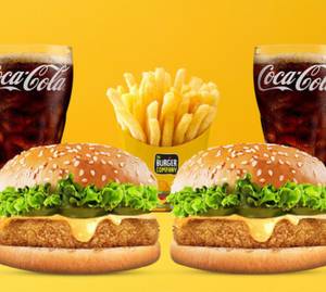 2 Chicken Supreme Burger + Salted Fries + 2 Pepsi (250 Ml)