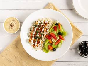 Grilled Paneer With Herb Rice And Hummus