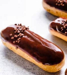 Belgian Dark Chocolate Eclairs Eggless(vanilla Creme Patissiere,callebaut) 