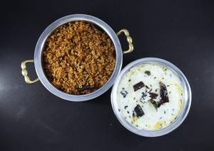 Puliyogare and Curd Rice