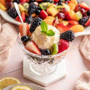 Fruit Salad with Ice Cream                                   
