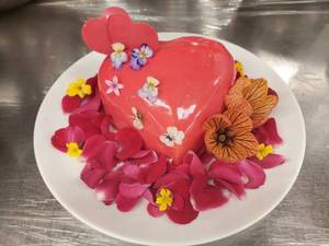 Strawberry Heart Shape Cheesecake
