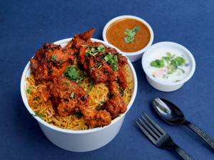 Lollipop Biryani (Roast) ( Served With Raita, Salan And Soft Drink.)