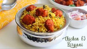 Chicken 65 biryani