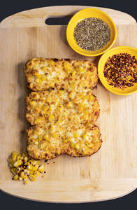 Corn Cheese Garlic Bread