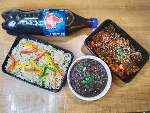 Veg Fried Rice+veg Manchurian Gravy+veg Crispy+thums Up [500 Ml]