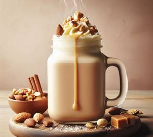 Hot Butterscotch Nut Milkshake [450 Ml Mason Jar]