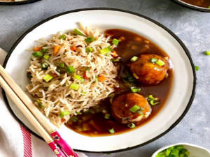 Combo Fried Rice Manchurian