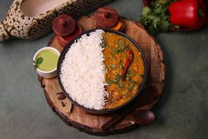 Yellow Dal Tadka With Plain Rice