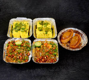 2 Poha + 2 Dhokla(8 Pcs) +2 Gujiya