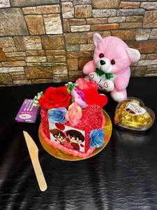 Heart Shape Redvlvet Cake Cake Combo