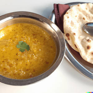 Yellow Dal With 2 Butter Roti