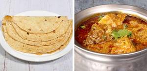 4 Phulka With Chicken Curry