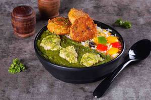 Eid Special Palak Chicken Rice Bowl with Chicken Kebab