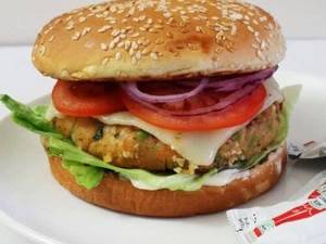 Aloo tikki burger with cheese