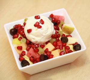 Fruit Salad With Ice Cream Mixing