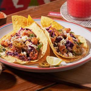 Low Calorie Roasted Cauliflower & Chickpeas Soft Tacos