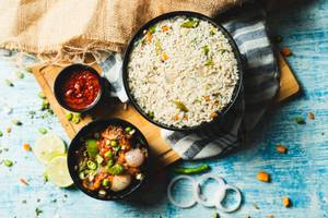 Veg Fried Rice with Chicken Dry Fry Combo                                                       