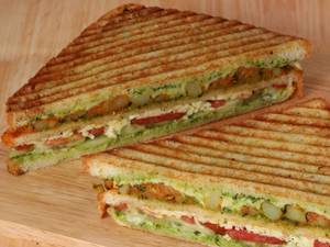 Veg Masala Cheese Club Sandwich
