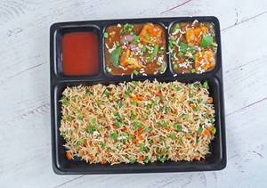 Chilli Paneer + Veg Fried Rice