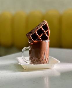 Waffle With Hot Chocolate Dip