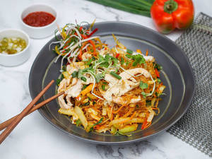 Chicken Singaporean Rice Noodles