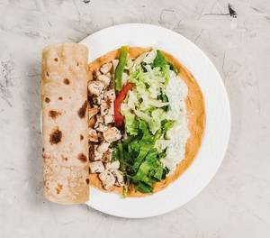 Sriracha Hummus And Grilled Cottage Cheese Wrap