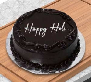 Eggless Happy Holi Chocolate Cake