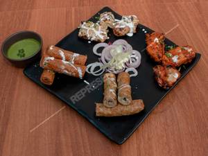 Tandoori Platter Nonveg - 4Items ( Chicken tikka, Fish tikka , Chicken seekh kebab , Tandoori murg )