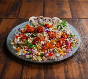 Grilled mushroom cheese salad