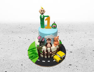 Cocomelon Garden Rainbow Cake