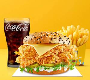 Zinger Chicken Burger + Salted Fries+ Pepsi (250 Ml)