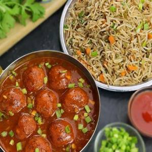 Veg Gravy  Manchurian And Veg Fried Rice