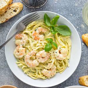 Seafood Pesto Cream Pasta