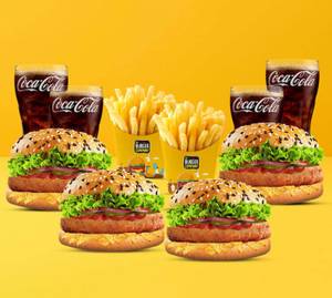 4 Maxican Salasa Veg Burger + 2 Salted Fries +4 Pepsi (250Ml)