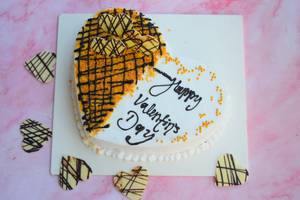 Heart Shape Butterscotch Cake