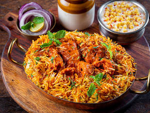 Vegan Chaap Tikka Biryani