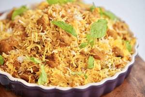 Paneer Aur Soya Chaap Biryani
