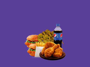 4  Kada Fried, 4 Fried Chicken,2 Mini Burger, Pepsi(750 Ml) Fries