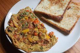 Masala Omelette [3 Eggs] with Bread [2 Slices]