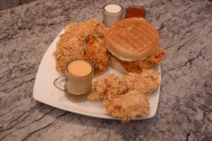 Chicken Burger+ Lollipop(2pcs)+ Nuggets (3pcs)+strip (1pcs)+ Cold drink (1 Pcs)