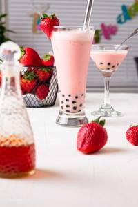 Cream Strawberry Bubble