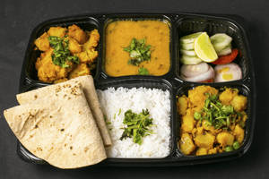 Rice + Roti + Mix Veg Thali