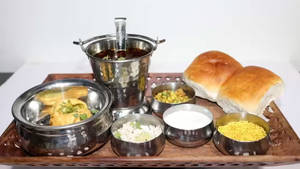 Dahi Cut Vada Usal Pav +Butter milk