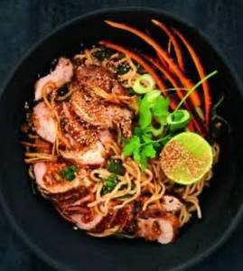 Roast Pork Khao Swey (premium Pork Tenderloin,marinated Overnite,roasted Slow Charcoal Fire)
