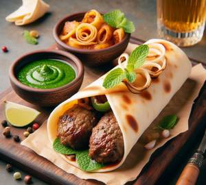 Double Mutton Seekh Kebab Roll