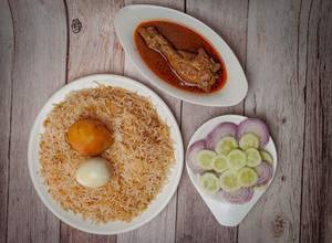 Egg Biryani with Chicken Chaap [2 Pieces]