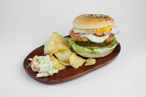 The Beast Burger With Chips 