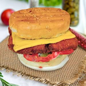 Fried Chicken Cheese Burger