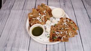 2 Paneer Paratha With Chutney And Curd